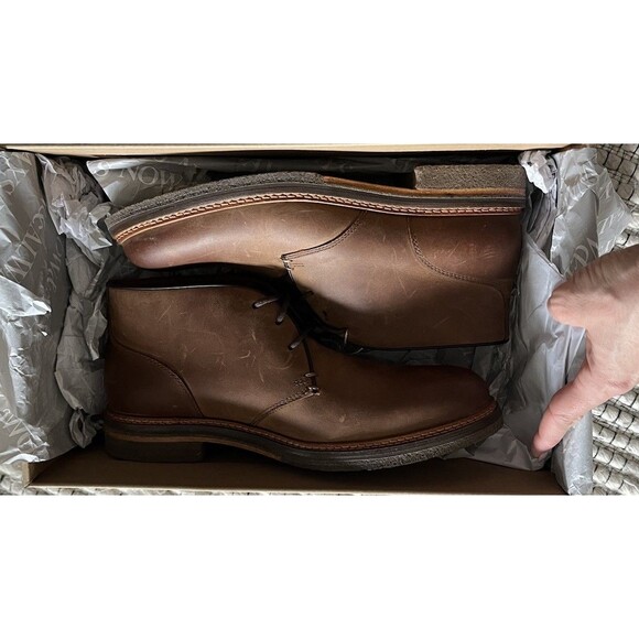 NEW JOHNSTON & MURPHY CALDER CHUKKA BROWN OILED FULL GRAIN LEATHER Men 8 M
